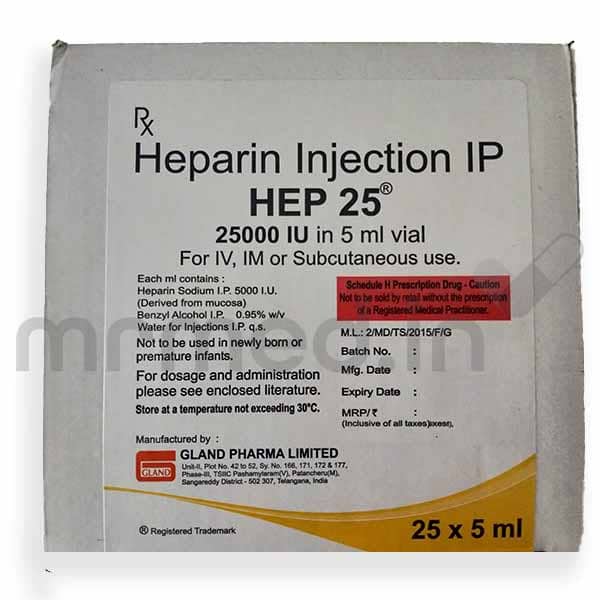 Heparin 25000IU Injection - MrMed