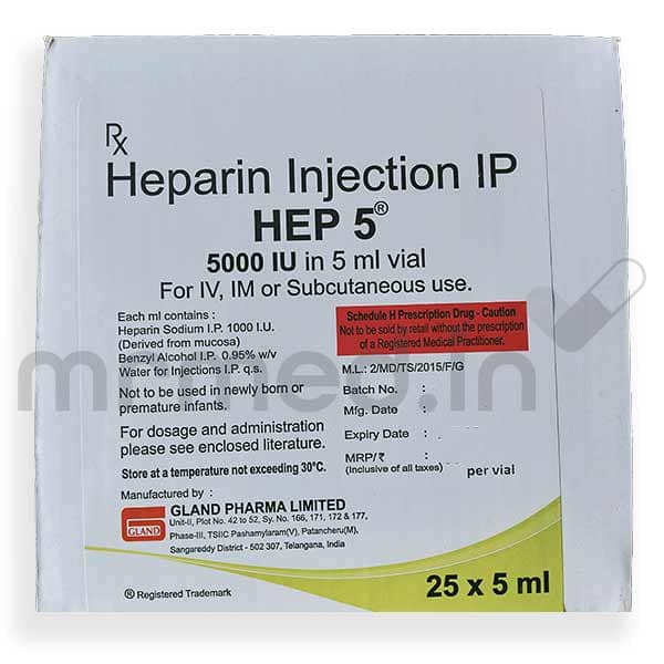 Heparin 5000IU Injection - MrMed