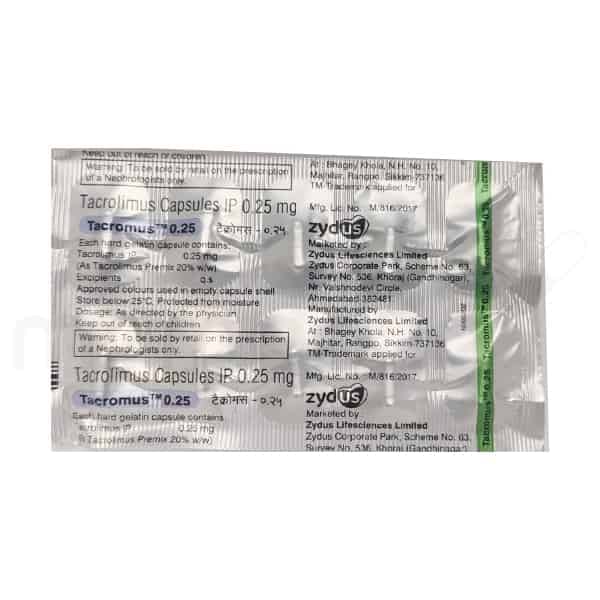 Tacromus 0.25mg Capsule - MrMed