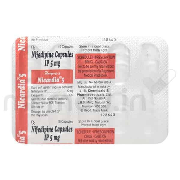 Nicardia 5mg Capsule - MrMed